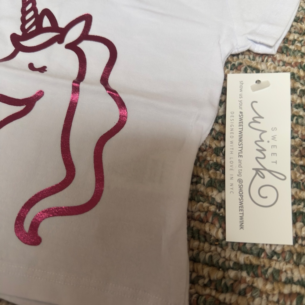 NEW Sweet Wink Unicorn White Short Sleeve T-Shirt - 3T - Picture 3 of 3